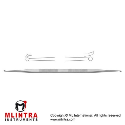 House Micro Ear Curette Stainless Steel, 14.5 cm - 5 3/4" Cup Size 1 / Cup Size 2 1.0 mm - 1.2 mm